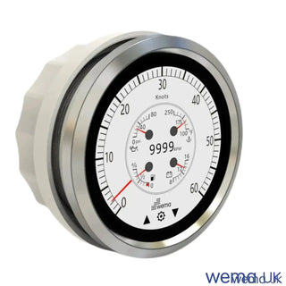 White and black Multi-function Touchscreen Gauge with red needle for oil pressure measurement