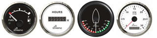 Set of four marine grade white face automotive instrument panel gauges forDisplays.
