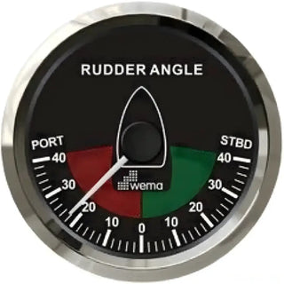 Heavy Duty Rudder Indicator Gauge showing analogue rudder position with port and starboard indicators