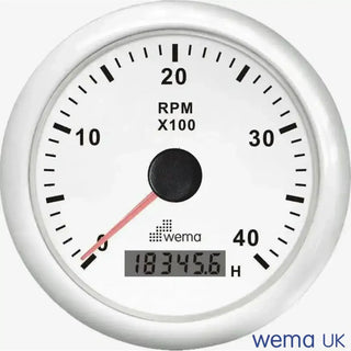 Wema Tachometer with LCD Hour Meter displaying RPM and hours of operation, 0-8K RPM