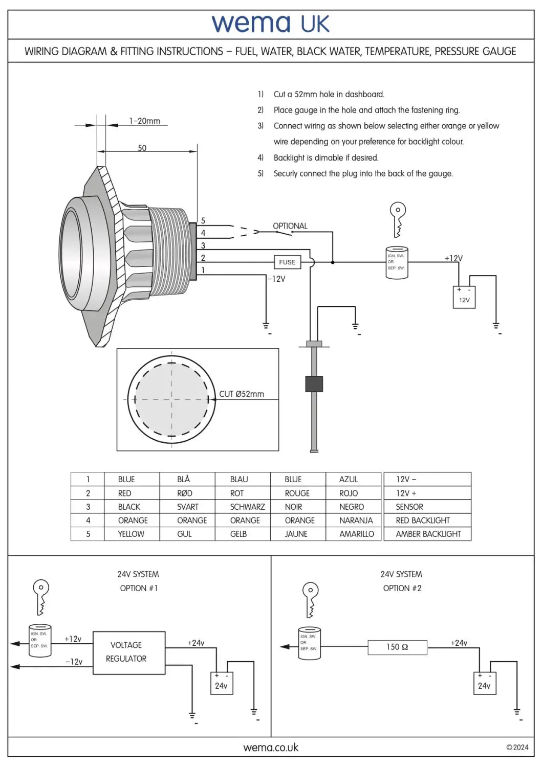 Standard Wema Gauge Wiring Diagram