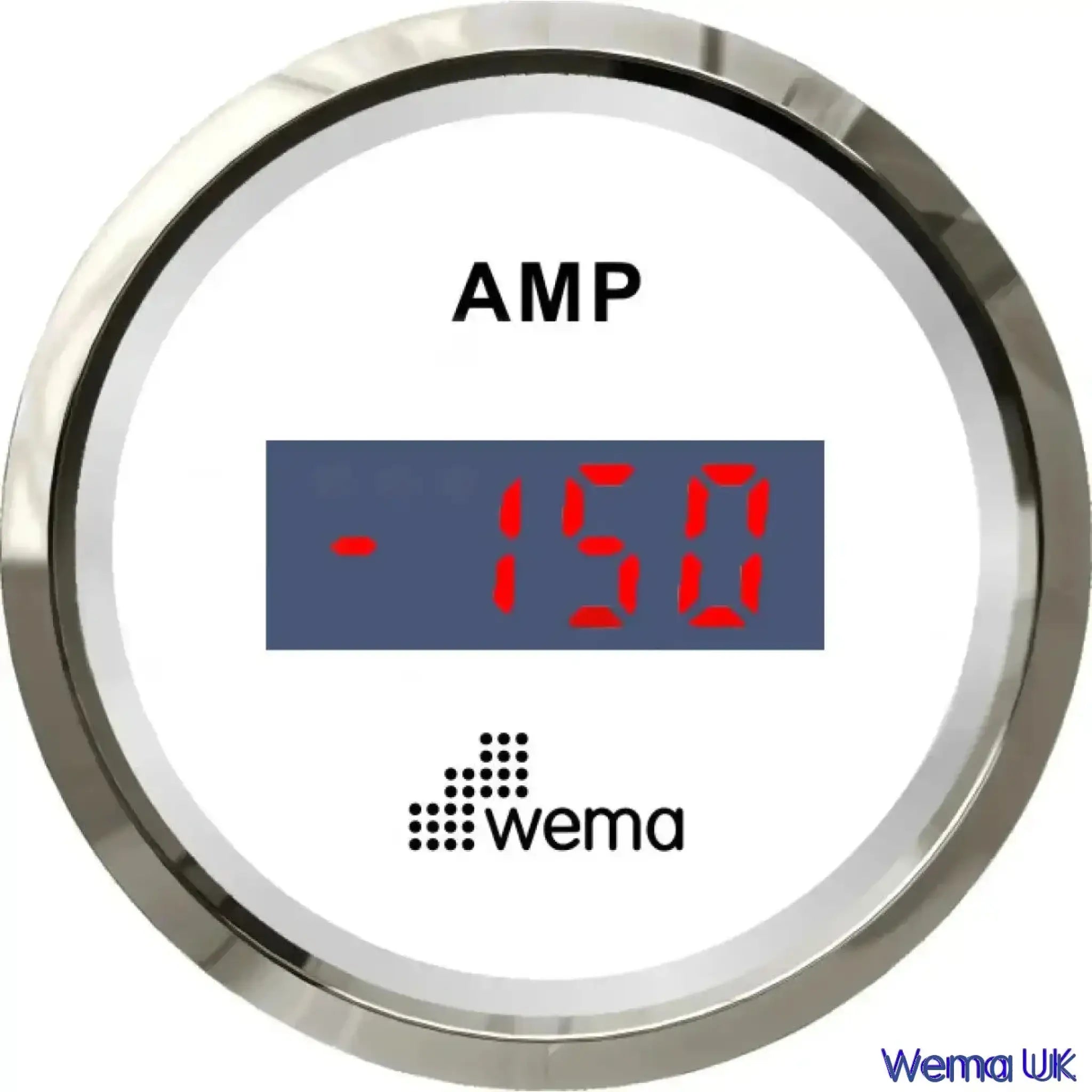 Ammeter Sensor and Gauge - White / Stainless