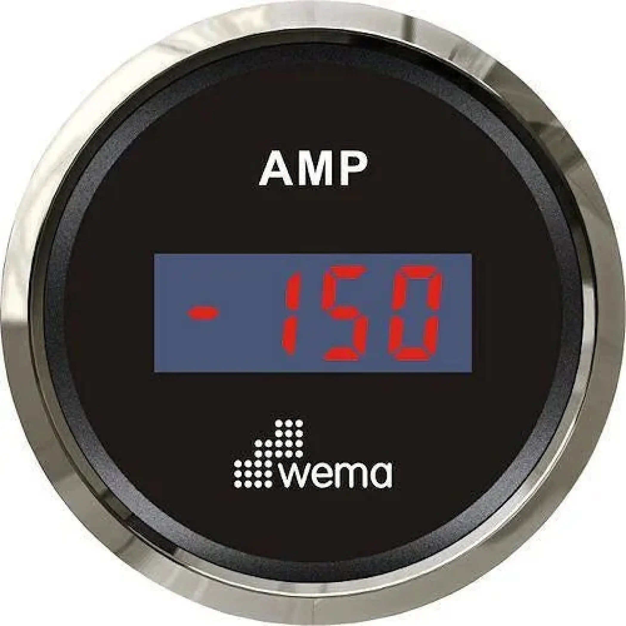 Ammeter Sensor and Gauge - Black / Stainless