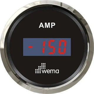 Digital ammeter gauge with -150 amps display in a heavy-duty ammeter sensor kit