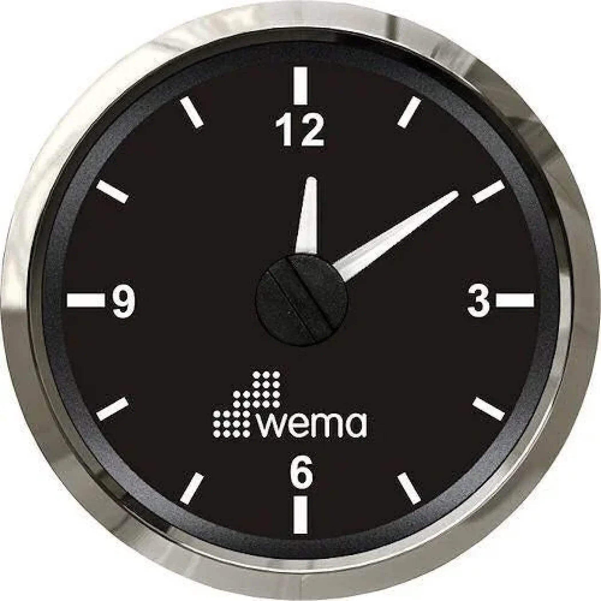 Analogue Clock Gauge - Black / Stainless