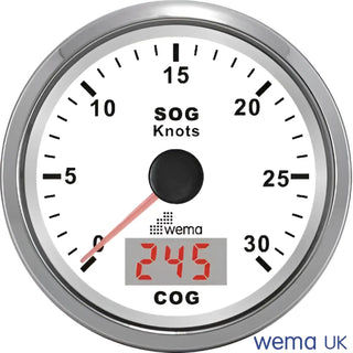 Speedometer gauge with analog and digital readouts for Wema Analogue GPS Speedometer