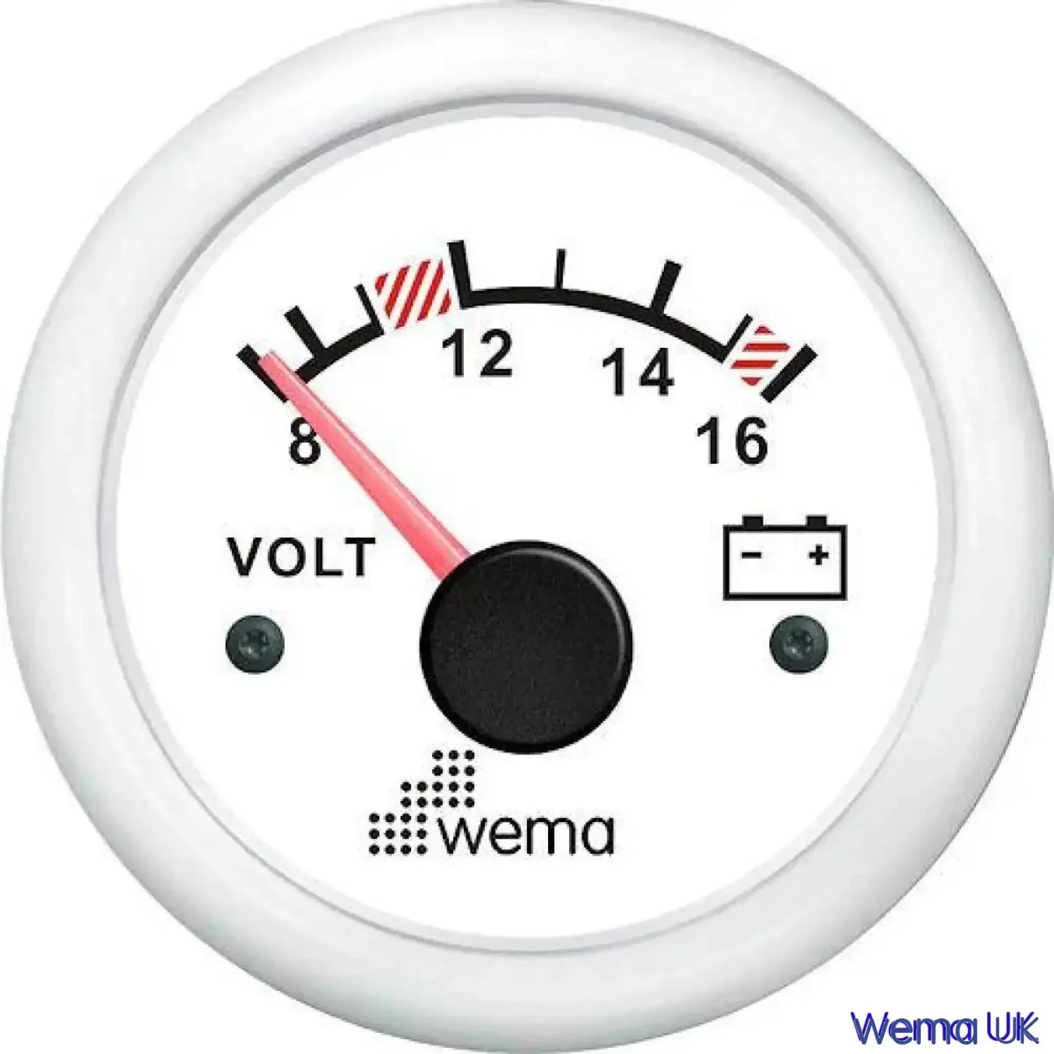 Analogue Voltmeter - White / 12v