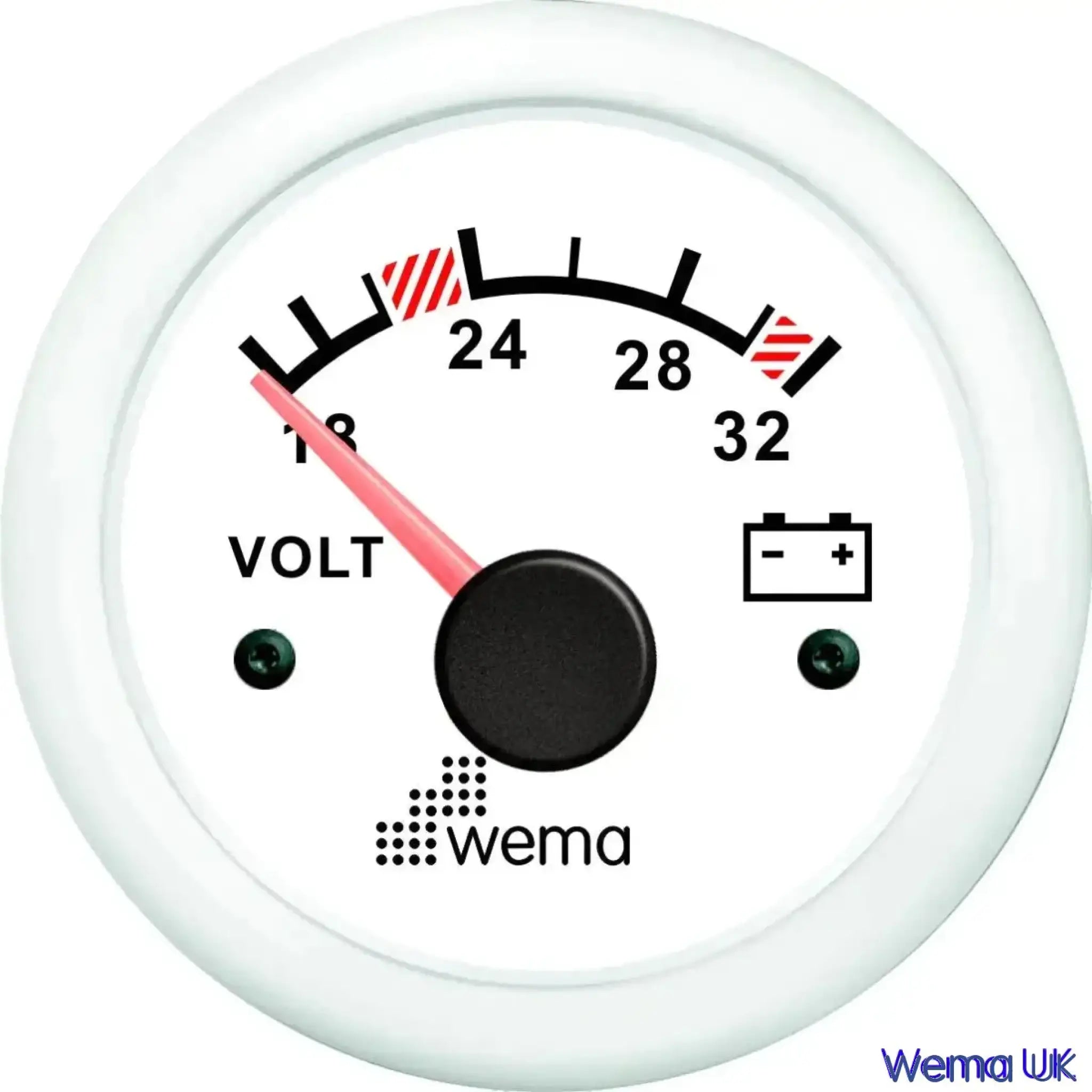 Analogue Voltmeter - White / 24v