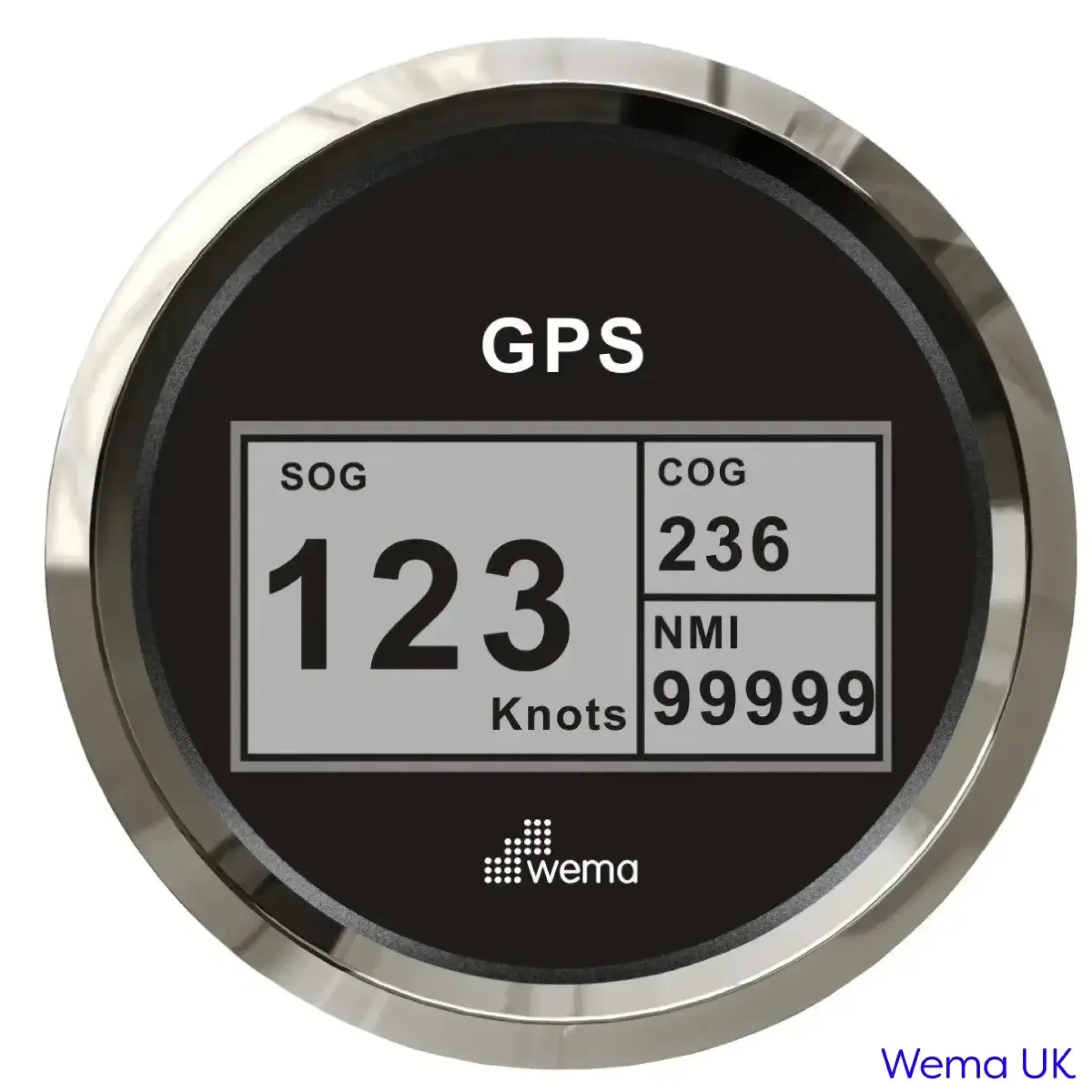 Digital GPS Speedometer - Black / Stainless / 0-99