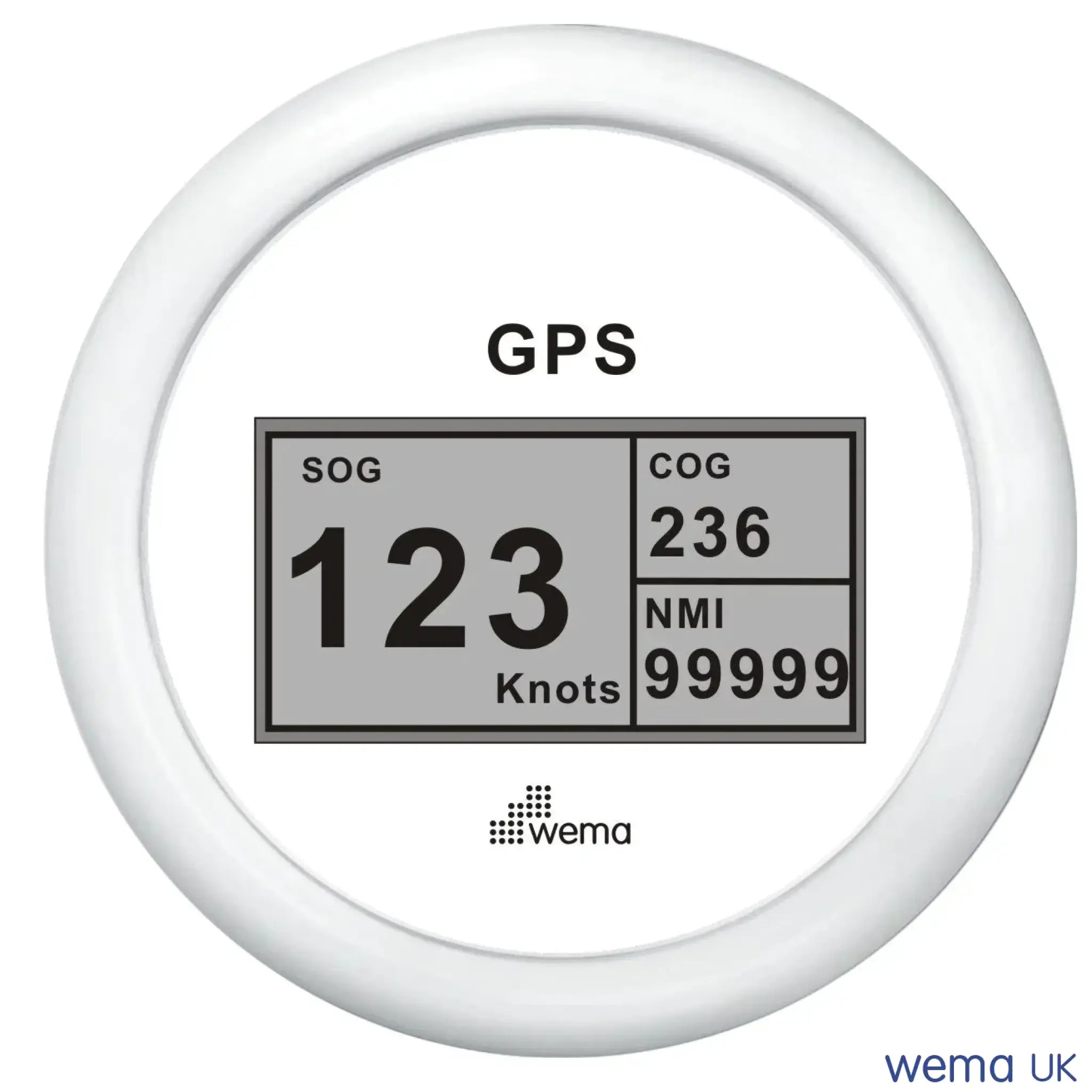 Digital GPS Speedometer - White / 0-99