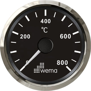 Exhaust Temperature Gauge displaying temperature range from 0 to 800 degrees Celsius