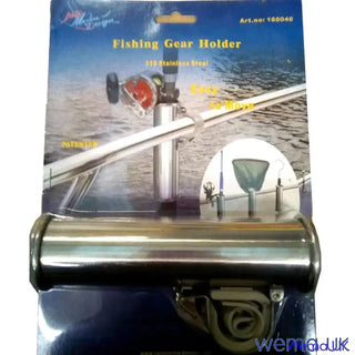 Fishing Rod Bracket for securing Wema fishing rods to boat railing, ideal for medium rods