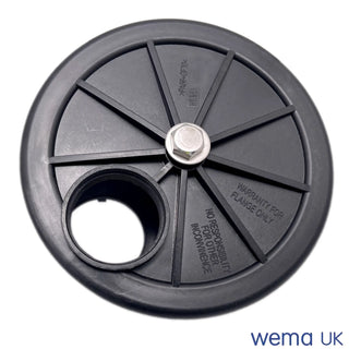 Circular black plastic lid for Wema FLB-1 Inspection Hatch with sender fitting design