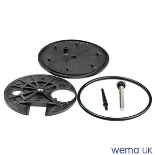 Disassembled parts of FLB Tank Inspection Hatch including circular plates and fasteners