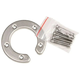 Horseshoe-shaped metal flange with screws for FLS-U Tank Fitting Under-Ring installation