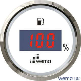 Wema Fuel Level Gauge with Digital Display showing 80.0% fuel tank level monitoring