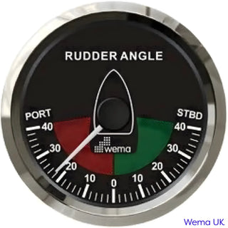 Heavy Duty Rudder Indicator Gauge showing analogue rudder position with port and starboard indicators