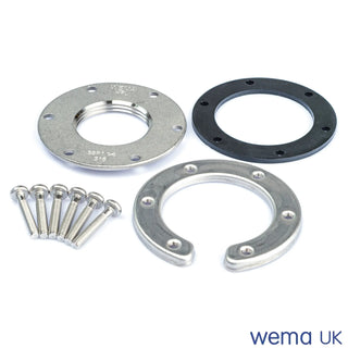 Metal flanges and mounting hardware for Wema HFL tank fitting applications