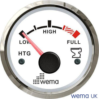 Wema Holding Tank Level Gauge with black water gauge showing tank level from low to full