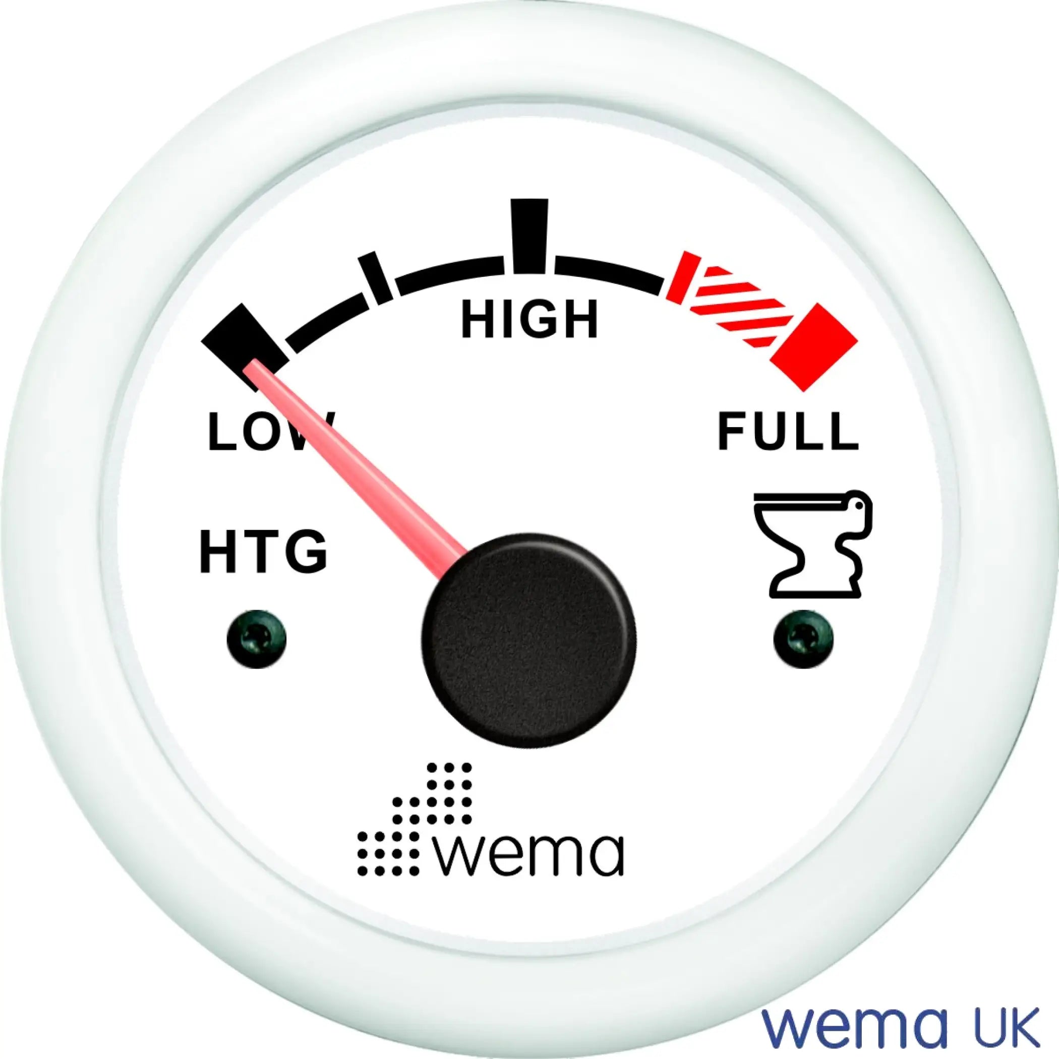 thumbnail image 2 of White Face Stainless Bezel CPGR-WS Holding Tank Gauge | KUS JMV00004 2 of 11