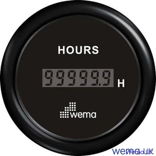 Digital Hour Meter Gauge with Black Bezel for 24V Circuits, Reliable Wema Hour Meter
