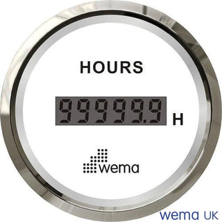 Hour Meter Gauge with Digital Display showing 99999.9 hours for 24V circuits