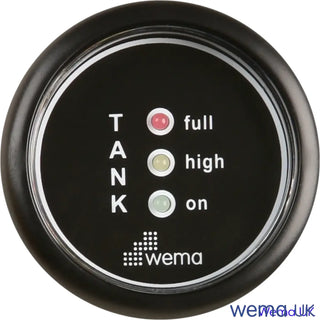 LED 3-Light Gauge (ISS) with status lights for full, high, and on in a circular tank