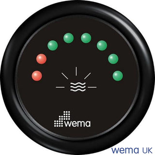 Circular LED Level Gauge with Wema logo and bright LEDs indicating levels