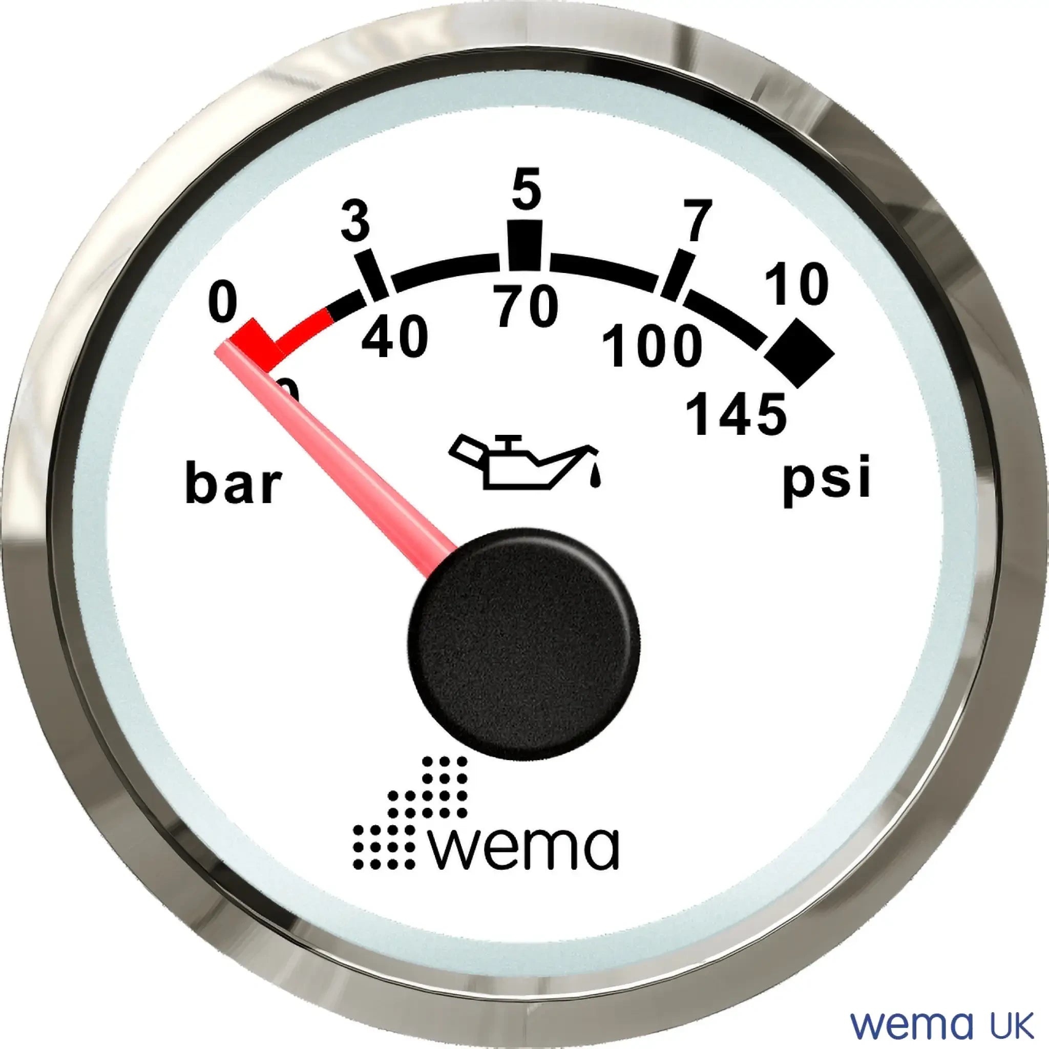 NMEA2000 - 52mm Gauges - Oil Pressure 10 bar / White
