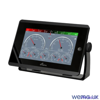 Marine instrument display with gauges on a Colour TFT Touchscreen Multi Function Display