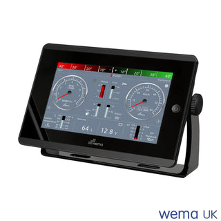 Marine instrument display with colour TFT touchscreen on Wema NMEA2000 Multi Function Display