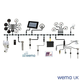Diagram of a Marine Electronics System for Wema NMEA2000 Multiport Box