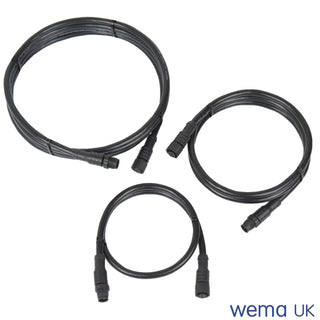 Three black NMEA2000 drop cables with micro connectors for manufacturer’s products