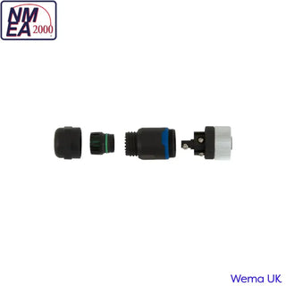 Set of NMEA2000 electrical connectors with color-coded rings for custom length NMEA2000