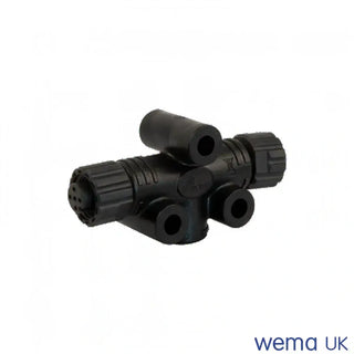 Black plastic Gender Change Connector for NMEA2000 network, ideal for boat owners