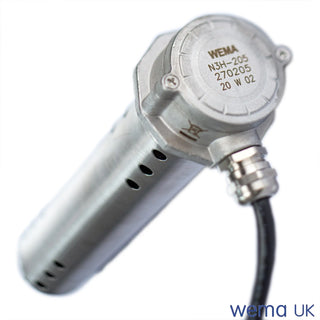 Cylindrical WEMA N3H Level Sensor with cable, designed for NMEA2000 connectivity