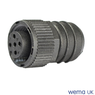 Cylindrical metal connector with ridged edges for NMEA2000 networks terminators