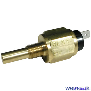Brass water temperature sender sensor with electrical connector for non-corrosive liquids