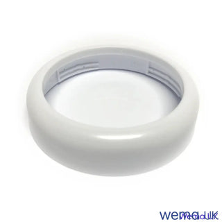 White plastic replacement gauge bezel with a smooth, rounded surface for precise fitting