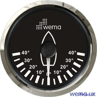 Rudder Indicator Gauge - ROD-5 with black face and white markings for analogue rudder position