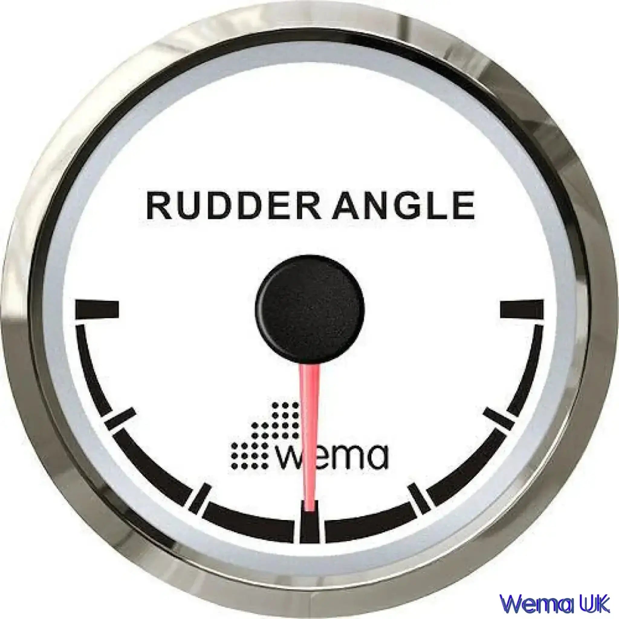 Rudder Indicator Gauge - (ROD-5) - White / Stainless / 52mm