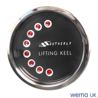 Black Southerly Lifting Keel device with red dots for swing keel applications