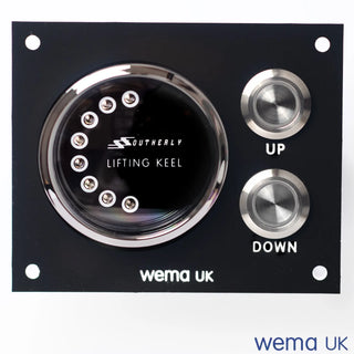 Control panel for Southerly Lifting Keel with up/down buttons and LED indicators