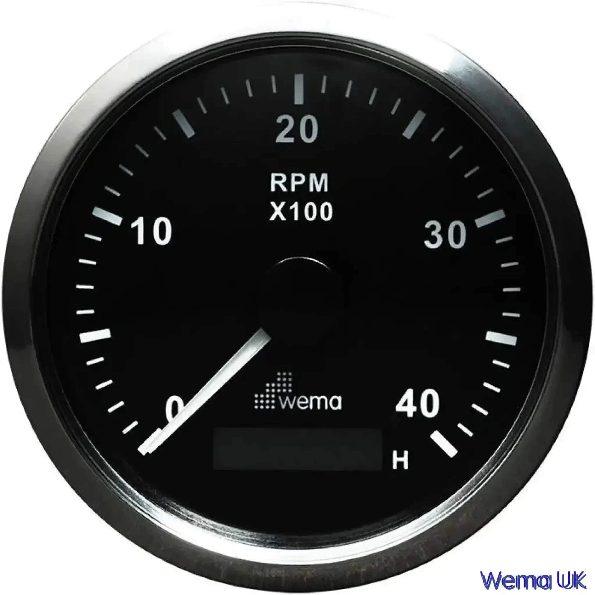 Tachometer with Hourmeter - 4k / Black / Stainless