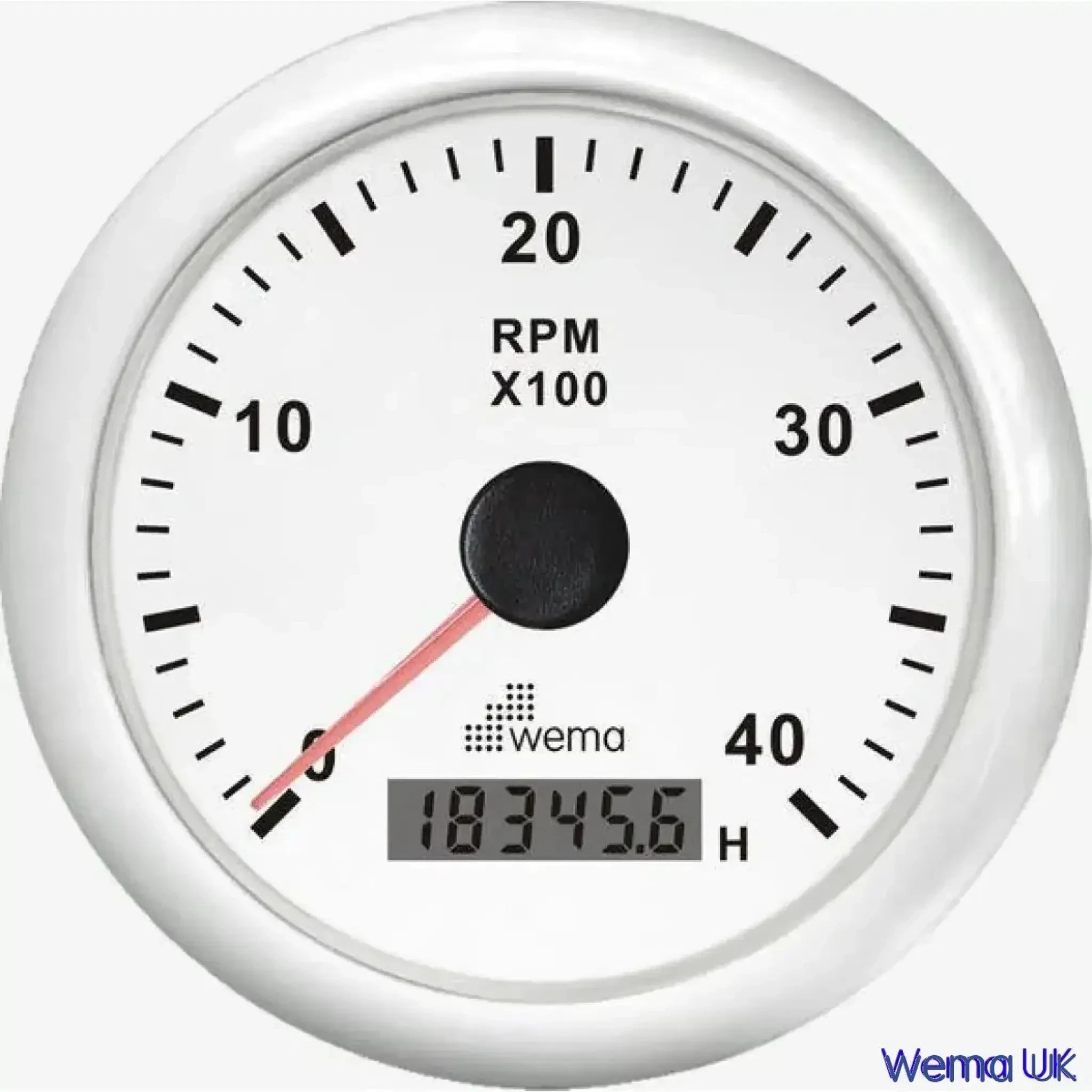 Tachometer with Hourmeter - 4k / White
