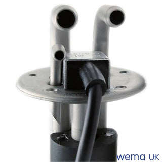 Fuel sender unit with circular mounting plate and tubes for Wema TN Level applications