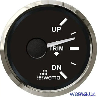 Circular Trim Tab Position Gauge with UP, TRIM, DN indicators and Wema logo