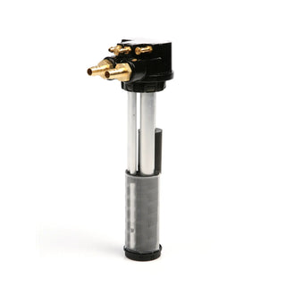 Cylindrical metal TX Fuel Sender with brass connectors for night heater integration