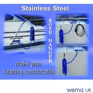Stainless Steel Universal Rope Hanger for Boats with Blue Handles
