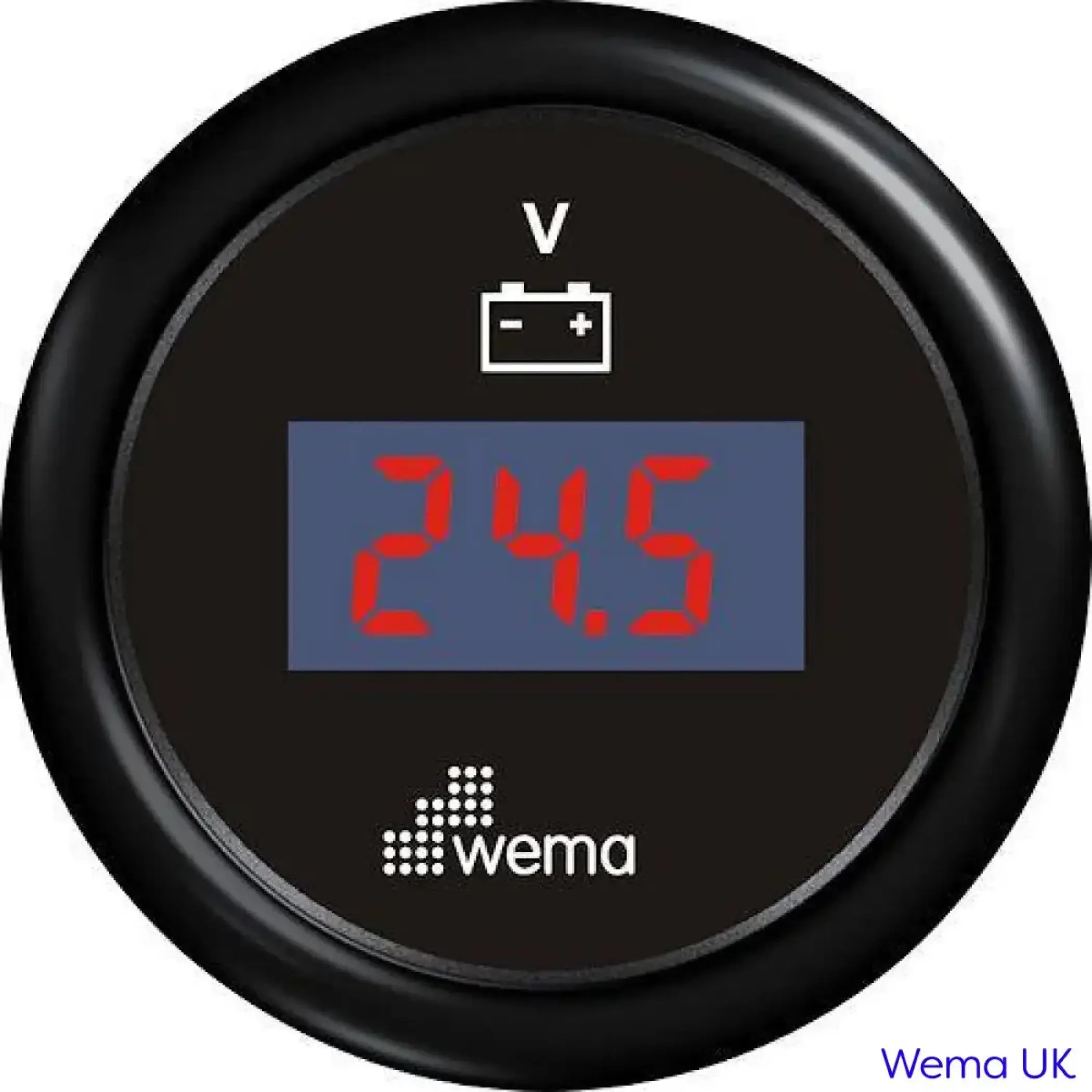 Voltmeter Gauge with Digital Display - Black